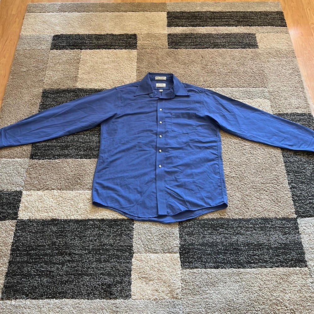 RBM, Mens blue button up shirt. SIZE: 16 1/2 (36/37)